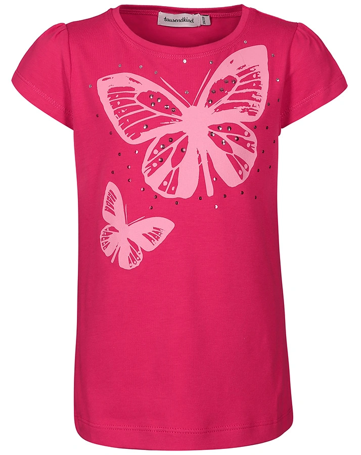 T-Shirt SCHMETTERLING mit Pailletten in pink