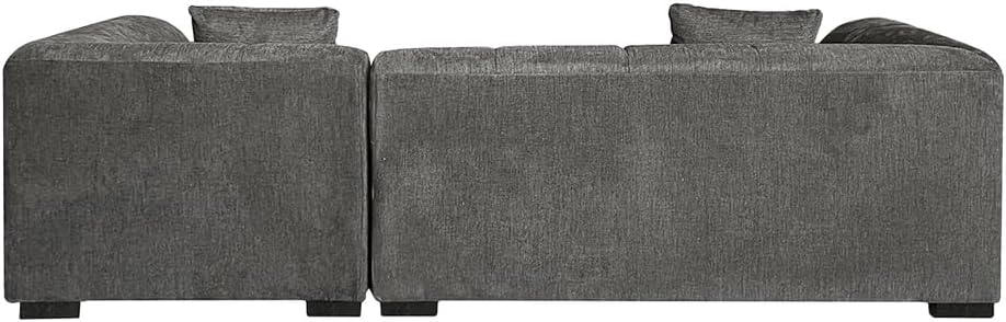 Riess Ambiente Modernes Ecksofa City - 245cm - Strukturstoff - grau - 3-Sitzer Couch inkl. Kissen Eckcouch Sofa Wohnlandschaft