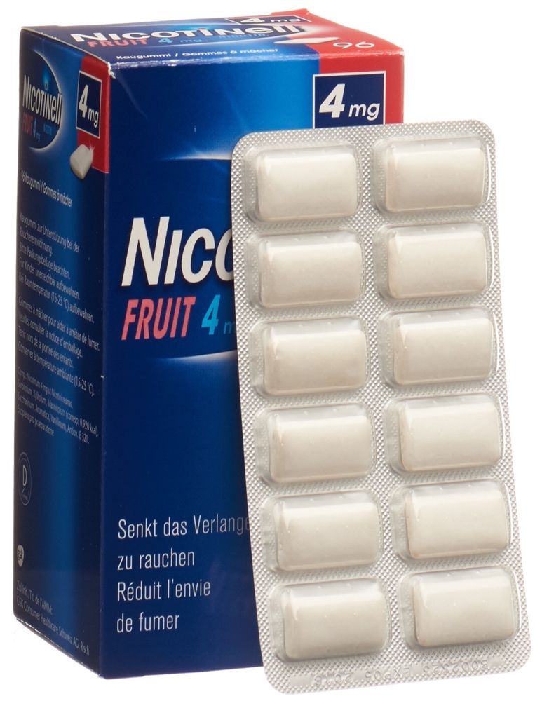 NICOTINELL Gum Kaupast 4 mg fruit Blist 96 Stk