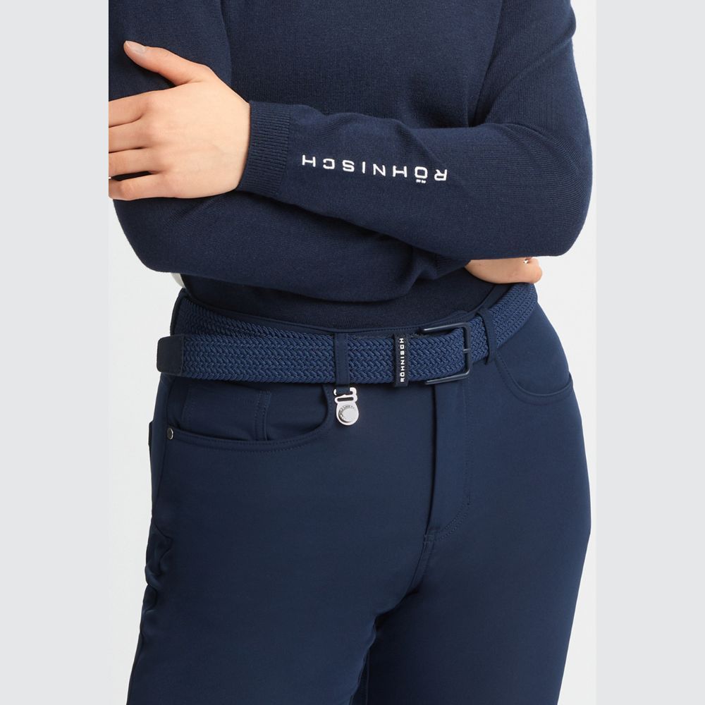 Braided Stretch Belt Dame Navy Onesize