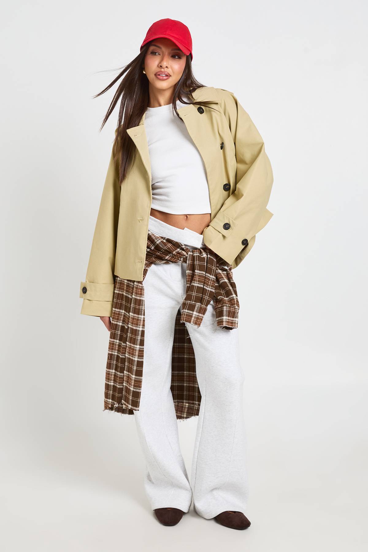 boohoo Veste Trench Courte À Casynthétiqueche Amovible Coupe Boxy