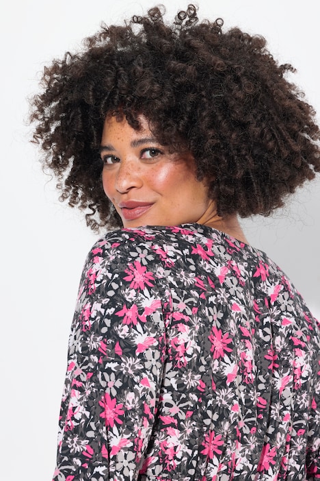 Maxikleid, A-Linie, Blumen-Camouflage Druck