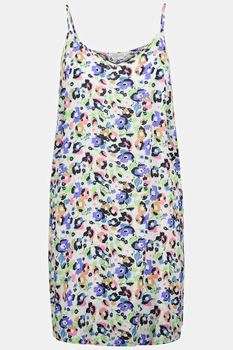 Slipdress, V-Ausschnitt, Spaghettiträger, Flower Print