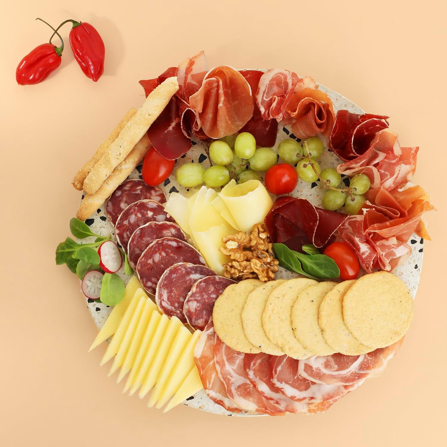 H.Koenig Trancheuse électrique à viande MSX254, charcuterie, professionnelle, précise,coupe 0-12 mm,lame 25 cm,aiguiseur intégré,large plateau,282 rpm, Rouge