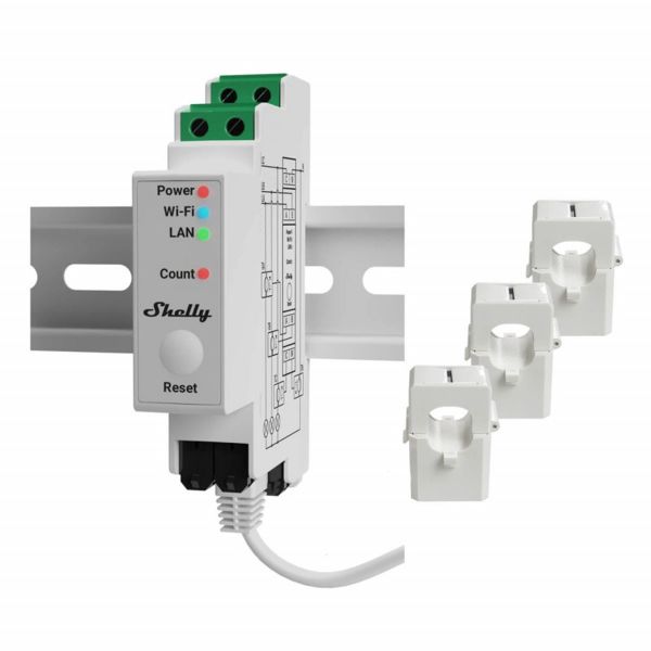 Módulo Automação Trifásico Shelly Pro 3EM Módulo WiFi - SHPRO3EM