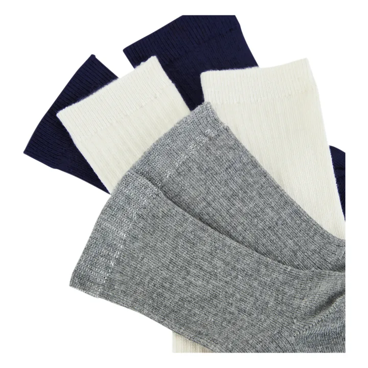Petit Bateau Lot 3 Chaussettes Fines Rayures | Gris