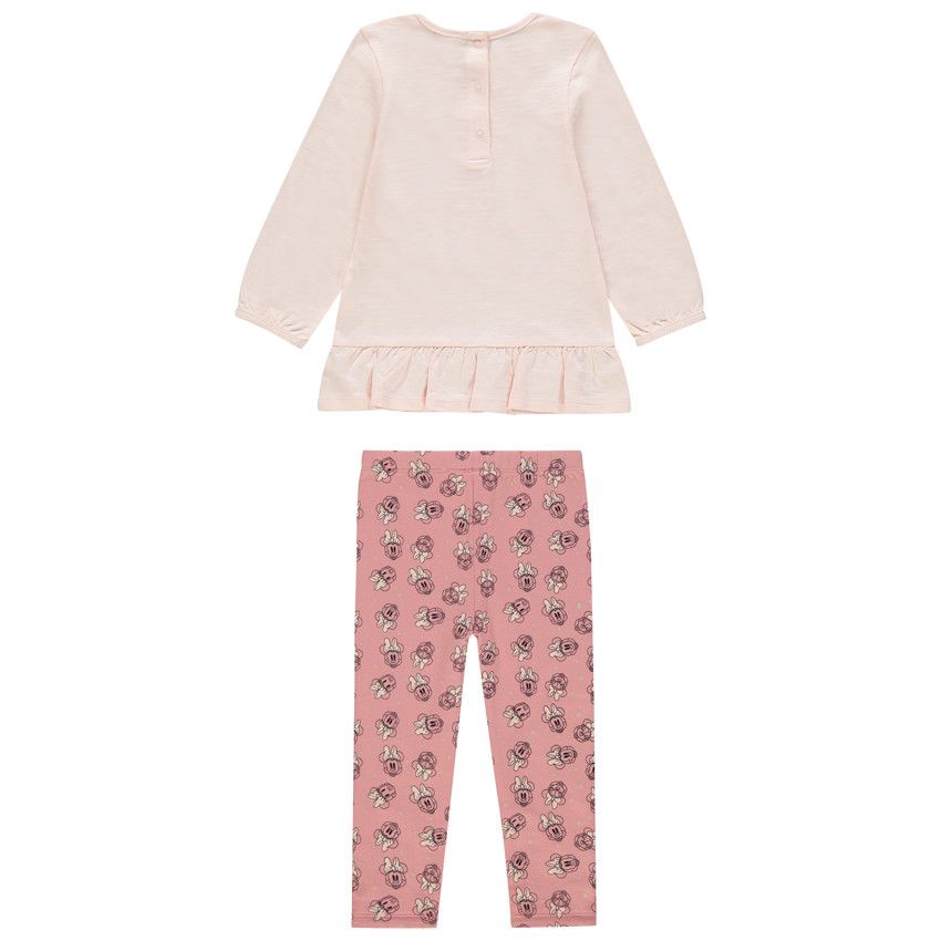Ensemble avec tunique print Minnie Disney et legging imprimé all-over - Rose