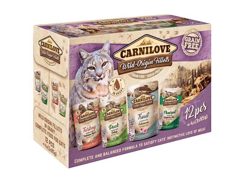 Carnilove Nassfutter Cat Pouch Ragout Multipack, 12 x 85 g Getreidefreies Nassfutter für Katzen