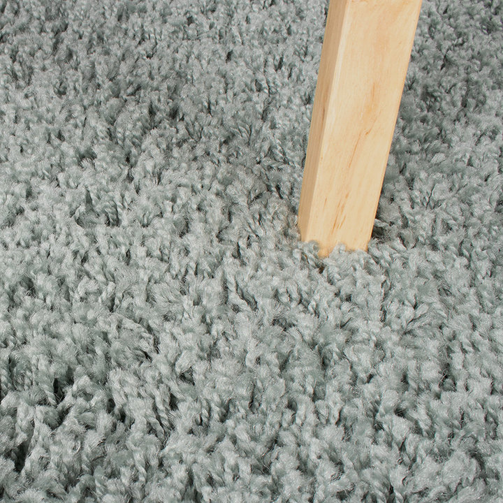 Hoogpolig vloerkleed - Solid Blauw/Groen