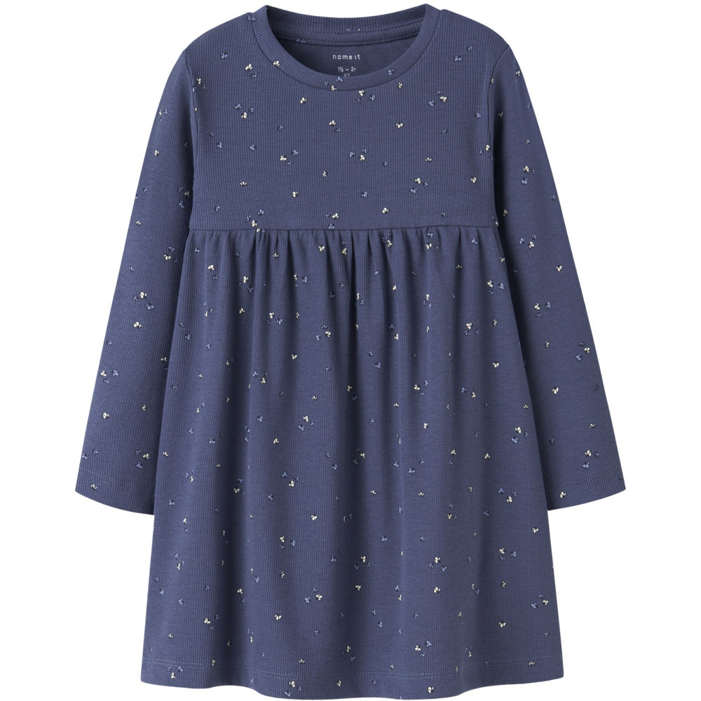 Køb Name It Blue Indigo Nmfnelia Ls Kjole Pb