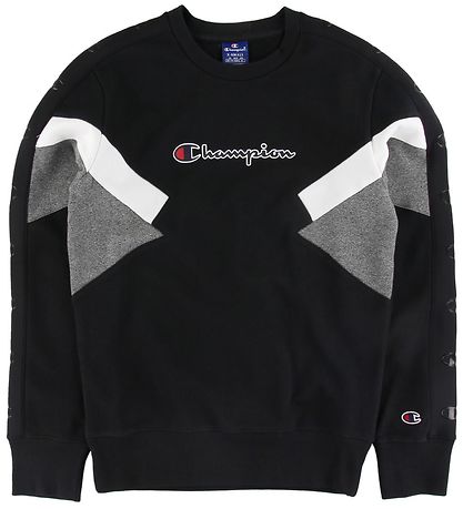Champion Fashion Sweatshirt - Sort m. Hvid/Gr?