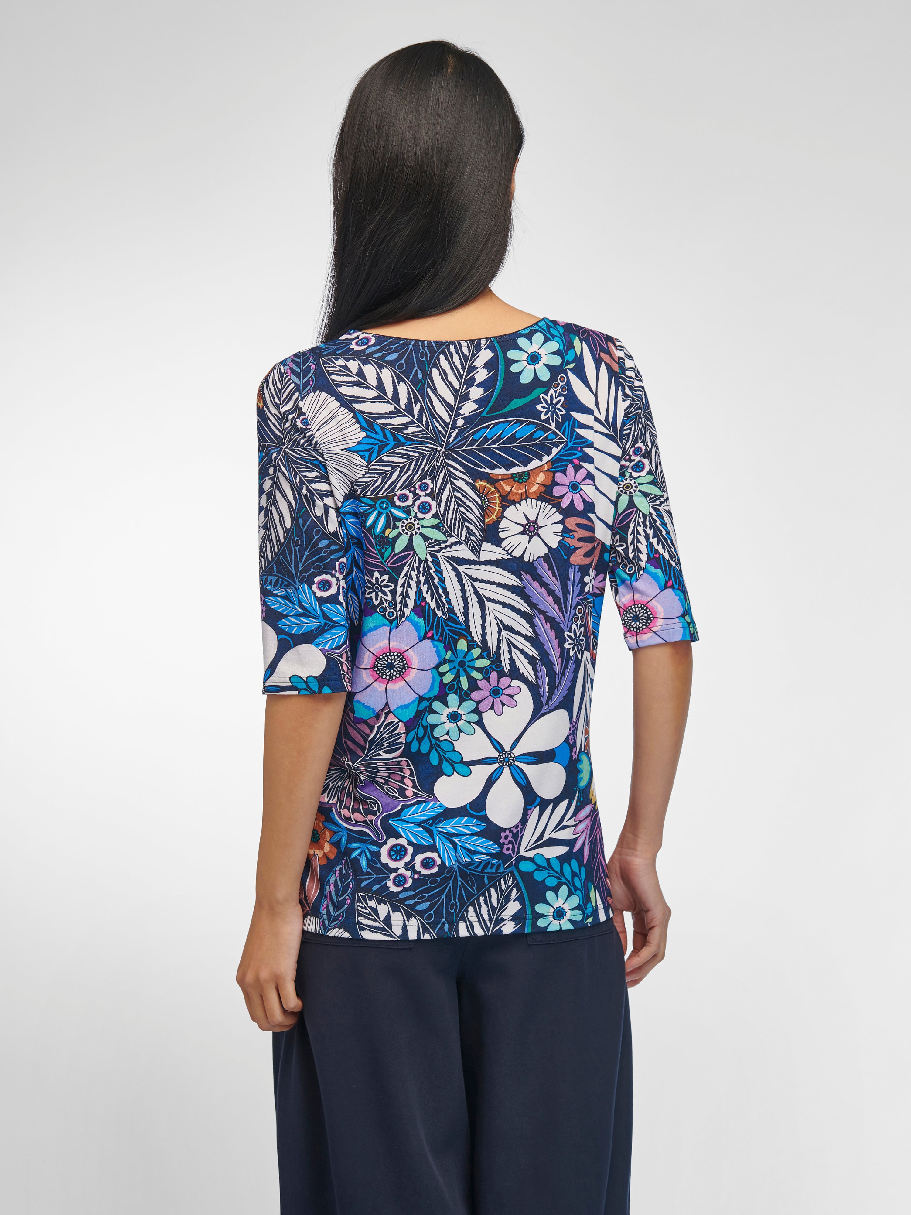 Rundhals-Shirt mit langem 1/2-Arm