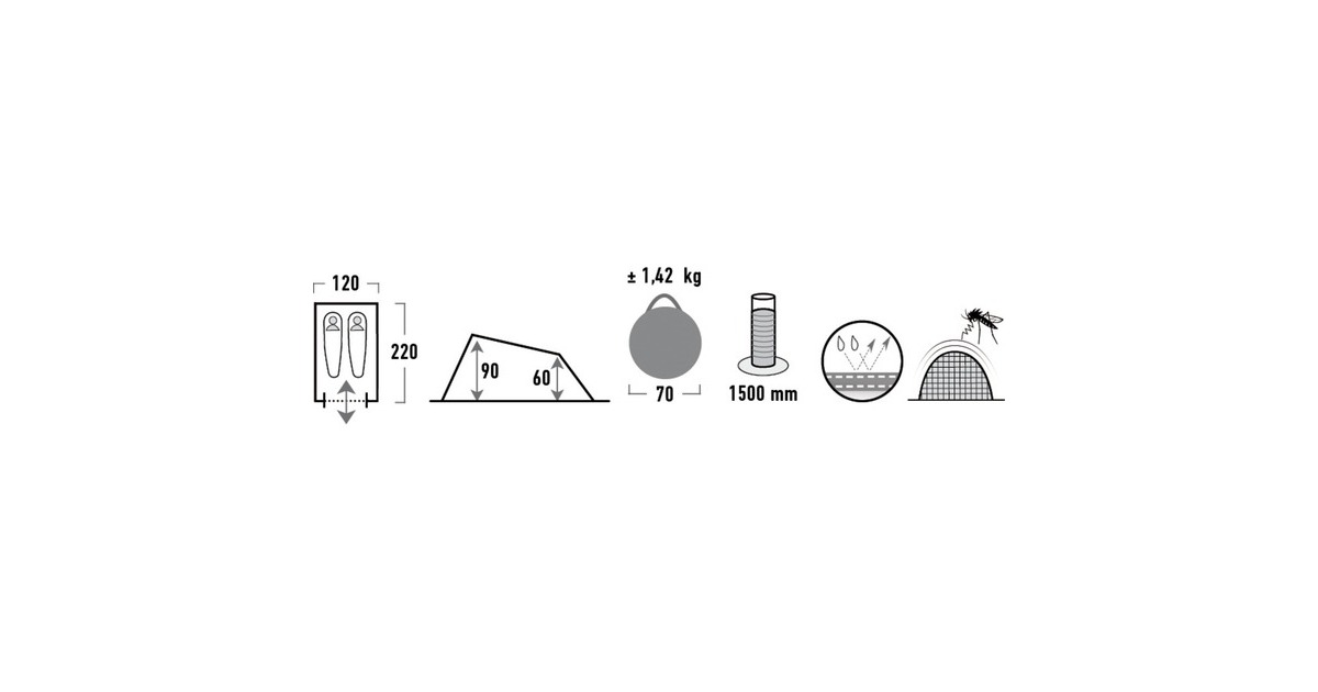 High PeakCampo 2P tent  (Groen)