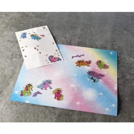 Avery Zweckform Z-Design Glitter Sticker, Einhorn, 1 Bogen/15 Sticker