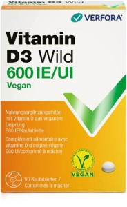 Vitamin D3 WILD Tabletten 600IE vegan, 90 Stück