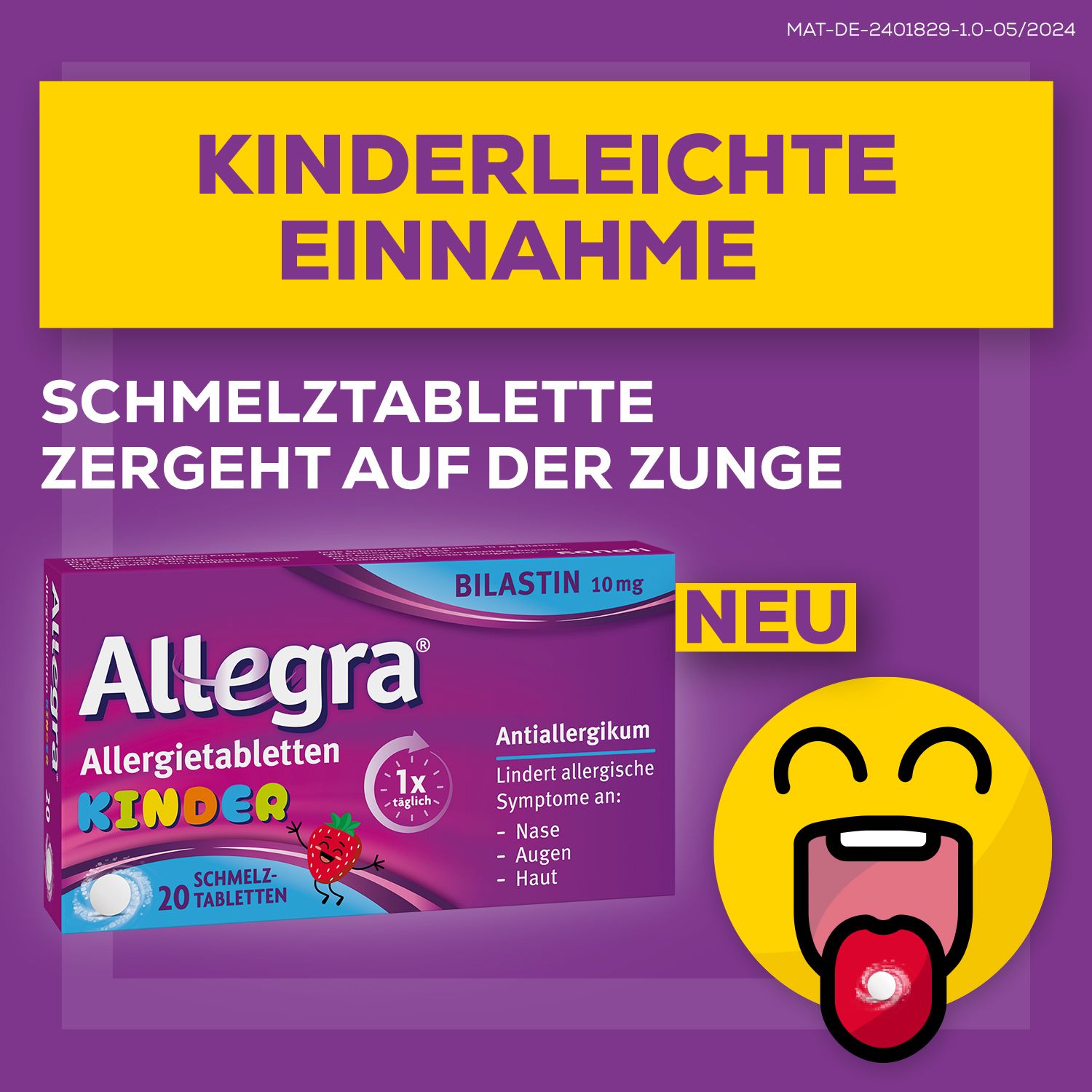 Allegra® Allergietabletten für Kinder – Schmelztabletten, 6 St.