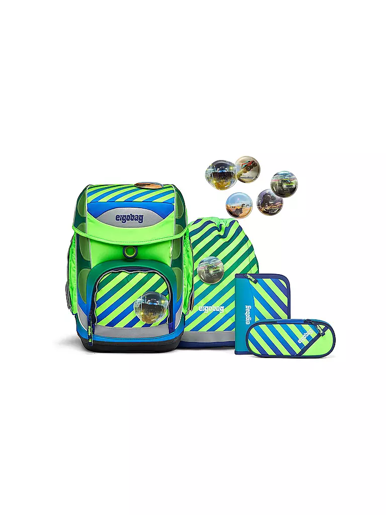 ERGOBAG Schultaschen Set 5tlg Cubo TruckBär hellgrün