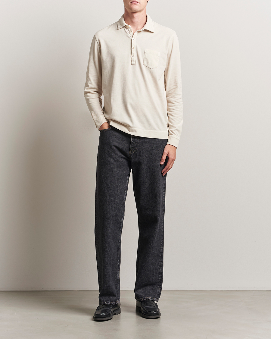 Massimo Alba Ischia Cotton/Cashmere Long Sleeve Polo Off White