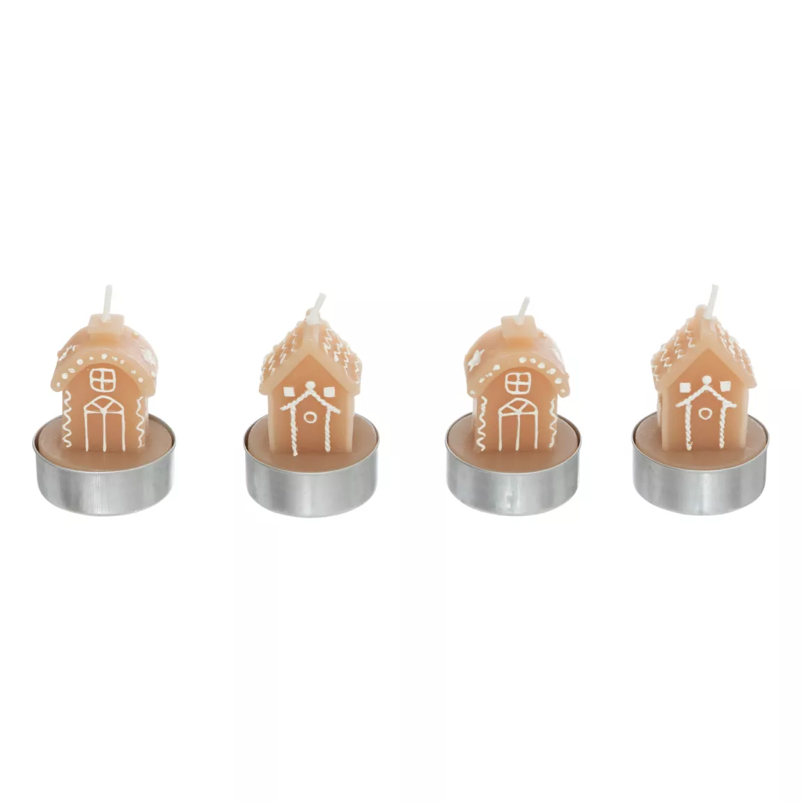 Lot de 4 bougies (H6 cm) Maisons de village