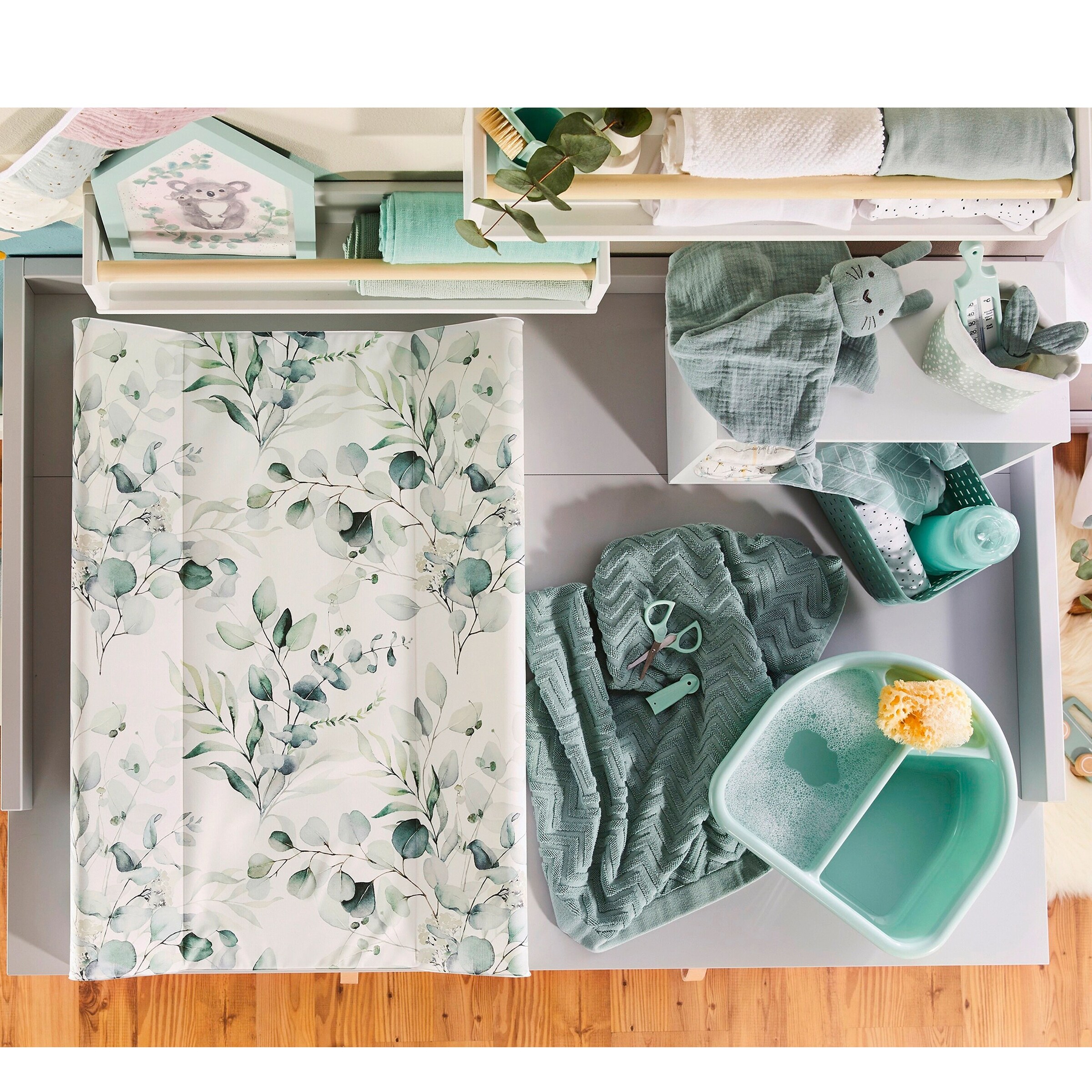 Rotho Babydesign Keilwickelauflage 50x70 cm Natural Leaves