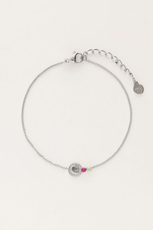 Armband met munt & strass