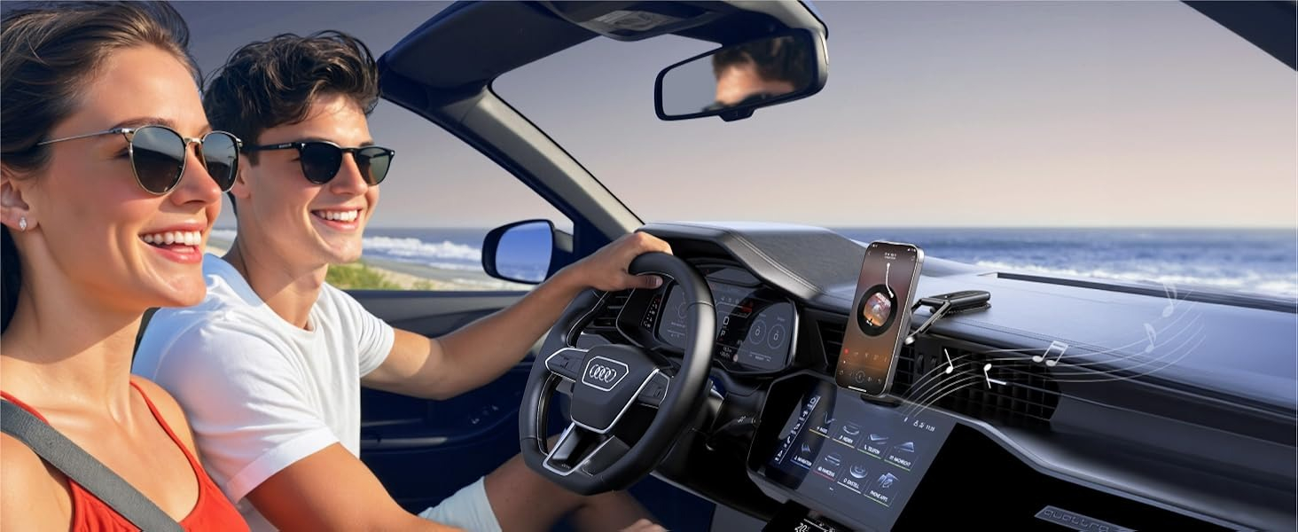 iPhone Smartphone MagSafe KFZ Auto-Halterung mit Neodym-Magneten (65186) - Schwarz