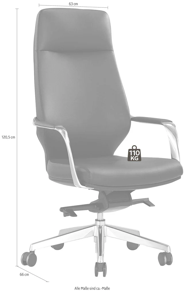 SalesFever Drehstuhl »mit Stil und Komfort« () Ergonomischer Bürostuhl mit pflegeleichtem Kunstlederbezug