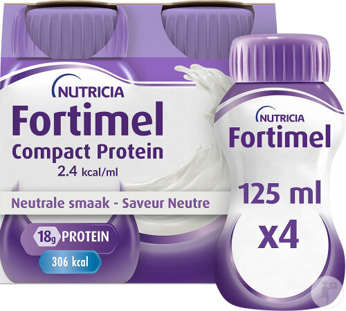 Fortimel Compact Protein 2.4kcal Saveur Neutre Complément Nutritionnel Dénutrition 4x125 ml