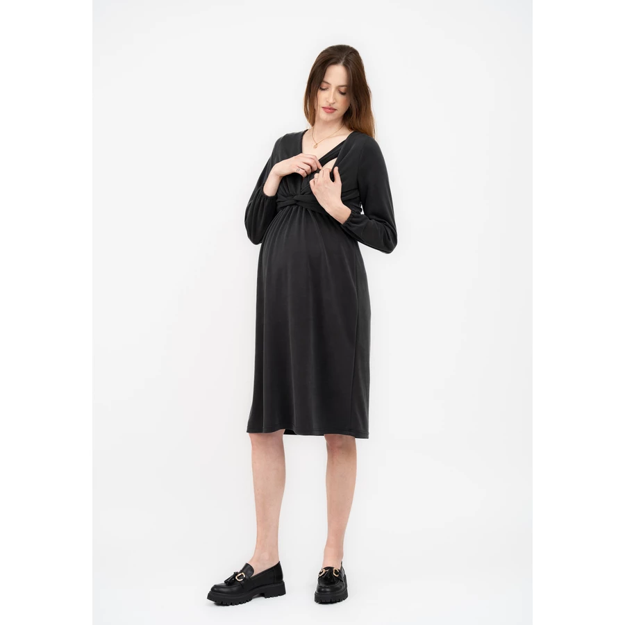 Cool Mama Umstands- und Stillkleid 2 in 1 dunkelgrau