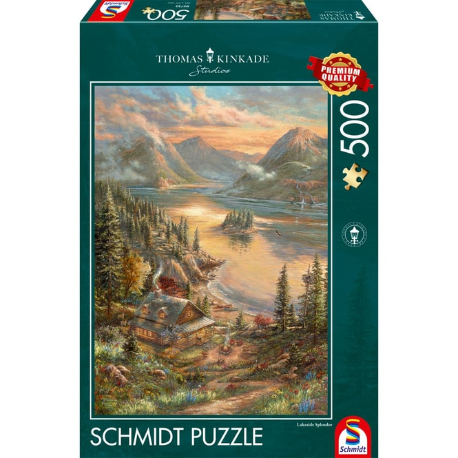 Puzzle - Thomas Kinkade - Pracht am Seeufer - 500 Teile