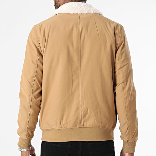 Veste Zippée Col Fourrure Camel