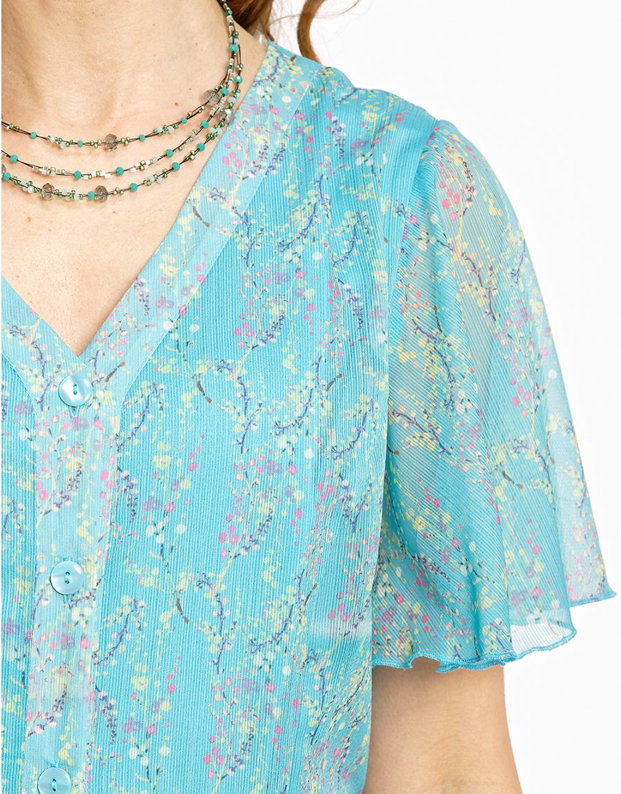 Robe longue turquoise