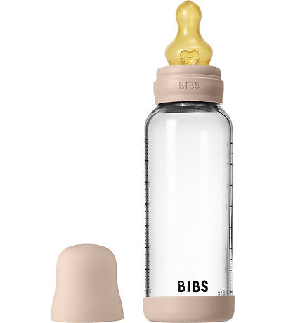 BIBS Babyflasche - 240 ml - Glas/Naturgummi - Blush