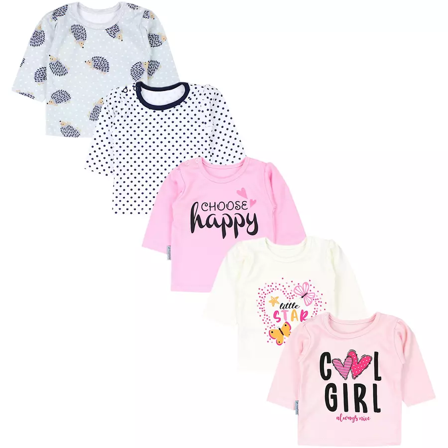 TupTam Baby Mädchen Langarmshirt 5er Set rosaorange
