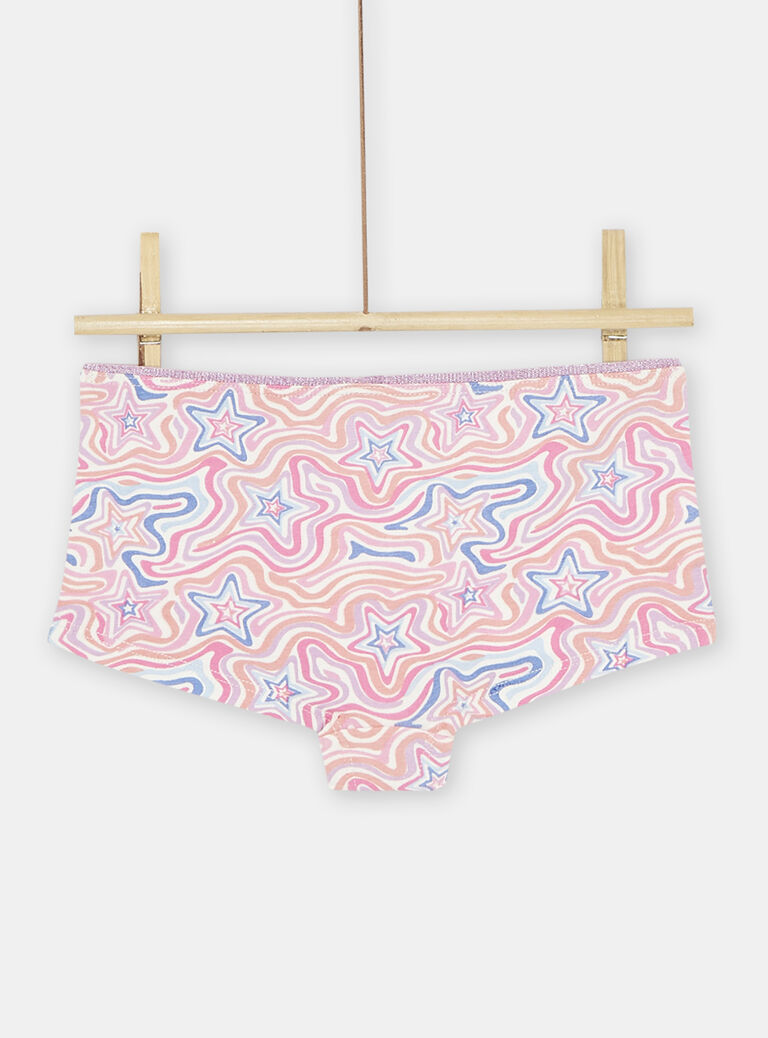 Lot de 3 shortys rose et blanc fille