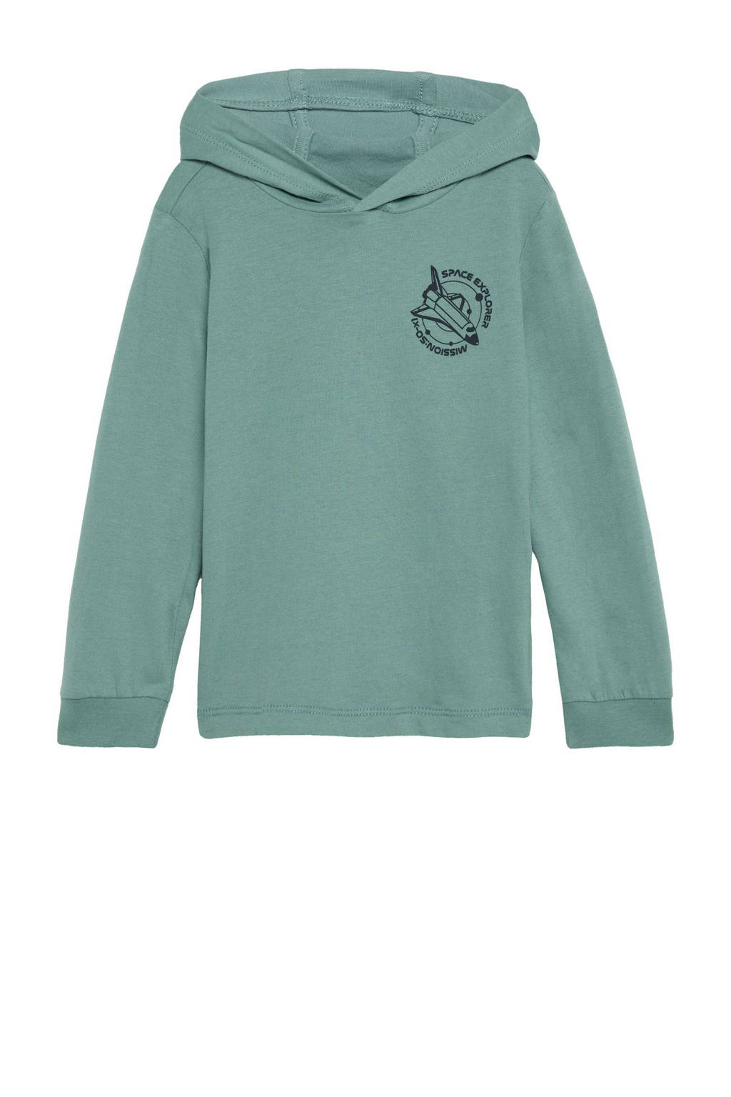 s.Oliver sweater met backprint petrol