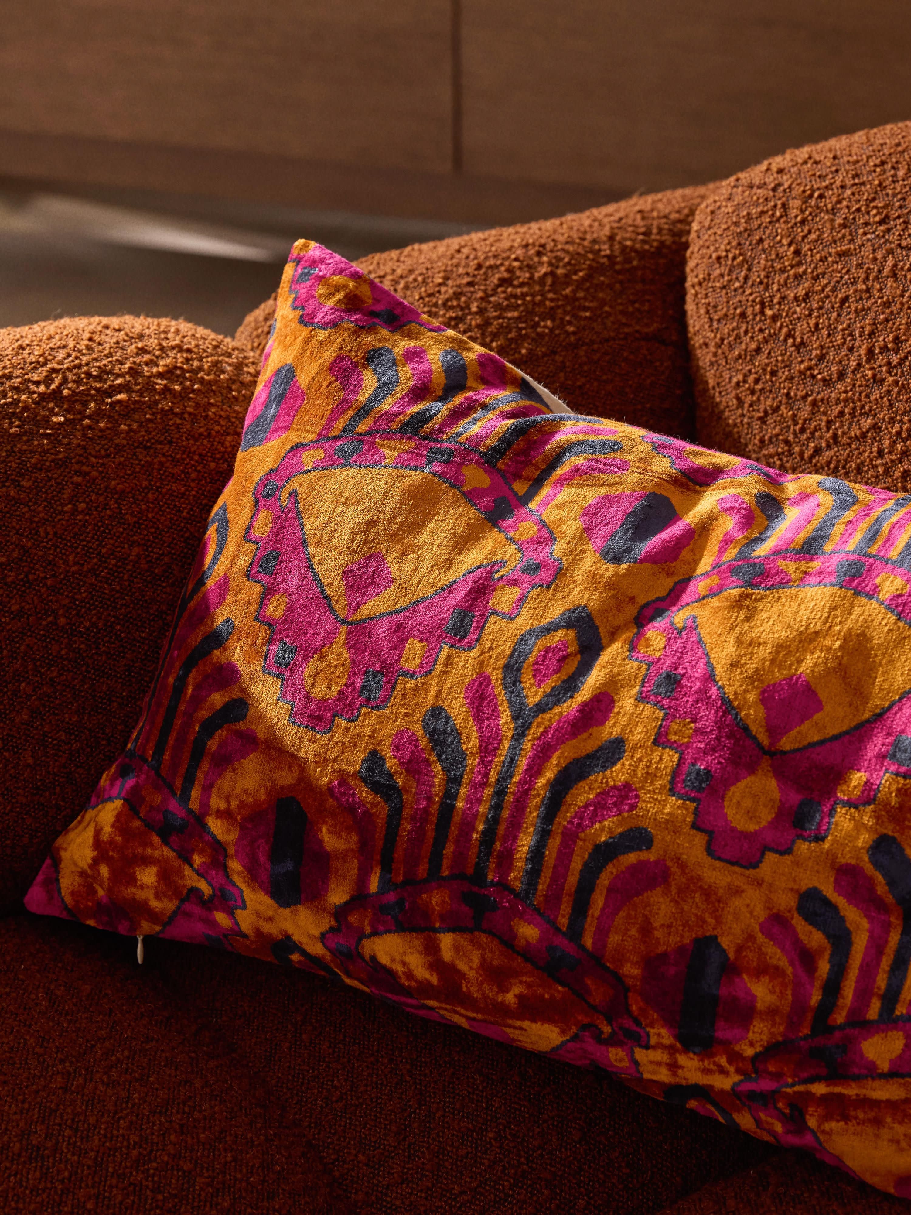 Viscose kussenhoes Dima met geweven jacquardpatroon