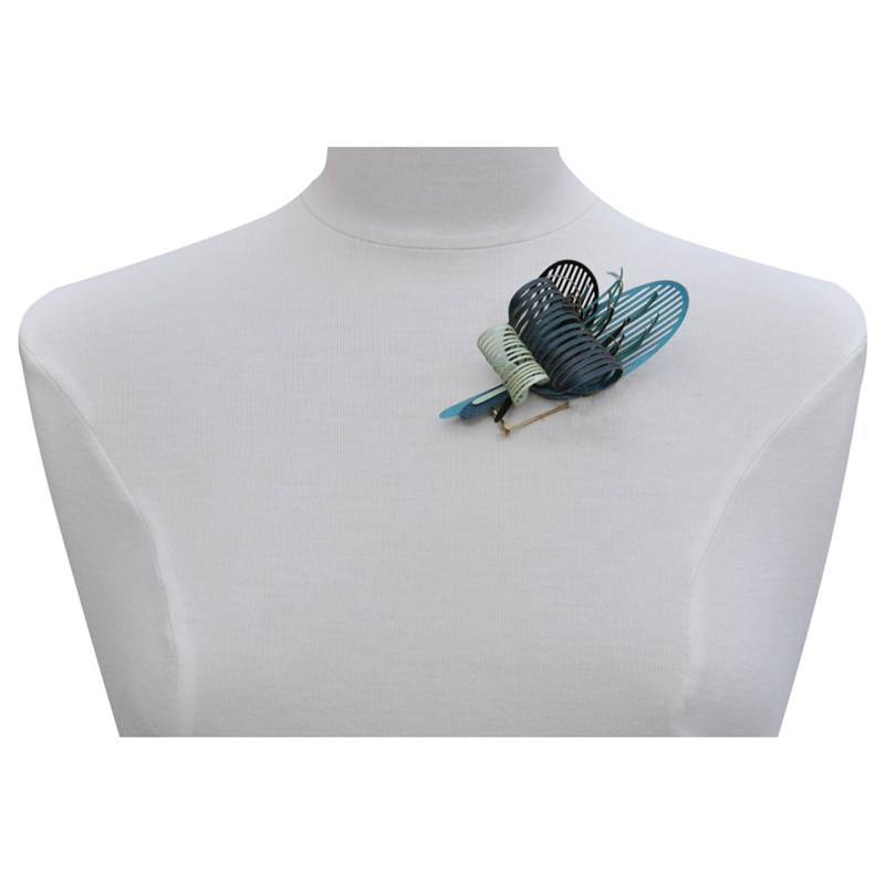 Broche Laiton Algas en Cuir