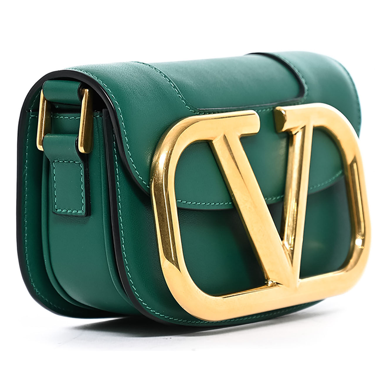 Valentino Sac bandoulière en Cuir Supervee vert - Très bon état - Longueur 18 cm