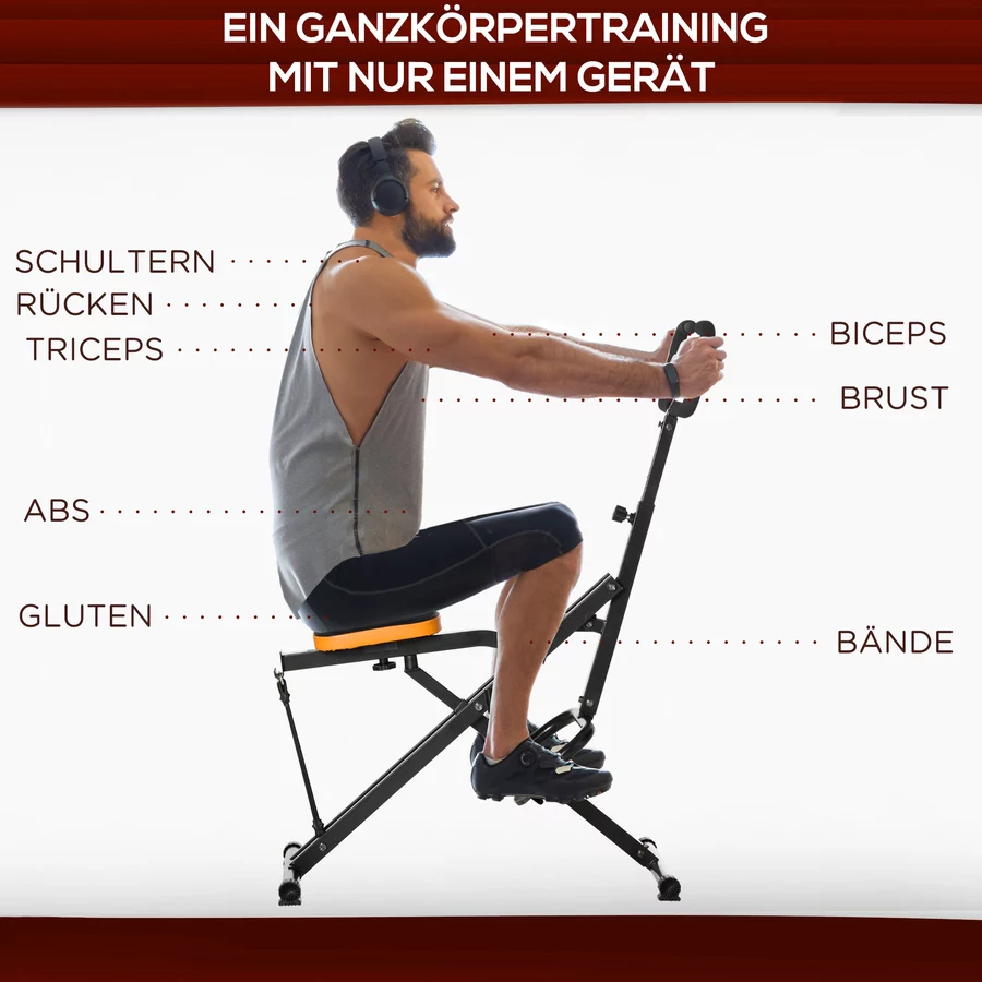 HOMCOM Heimtrainer mit LDC-Display schwarz, orange