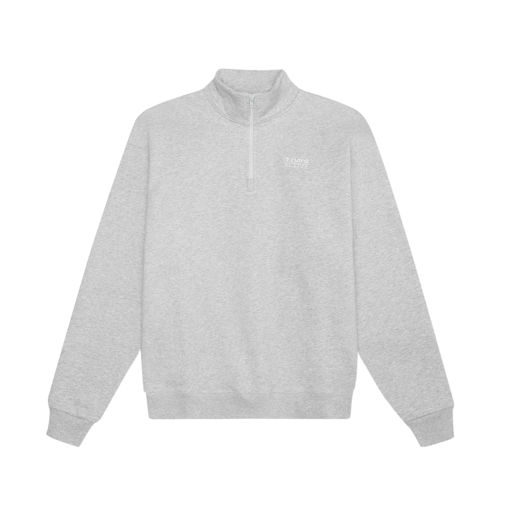 7 DAYS ACTIVE  Organic Regular Half Zip sweatshirt - Heather