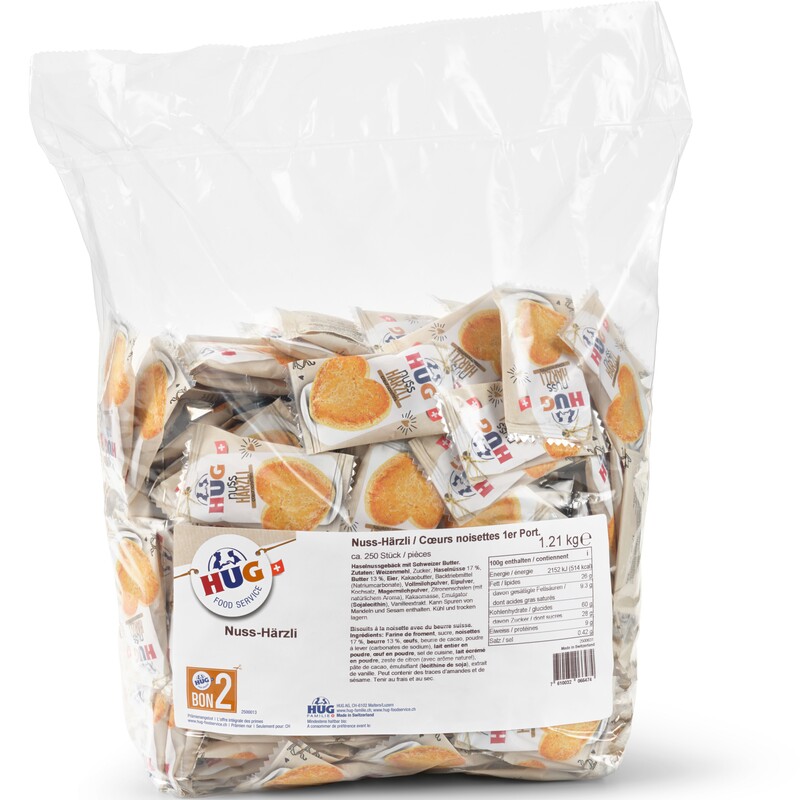 HUG Guetzli Nuss-Härzli, 4.9 g, 250 Stück