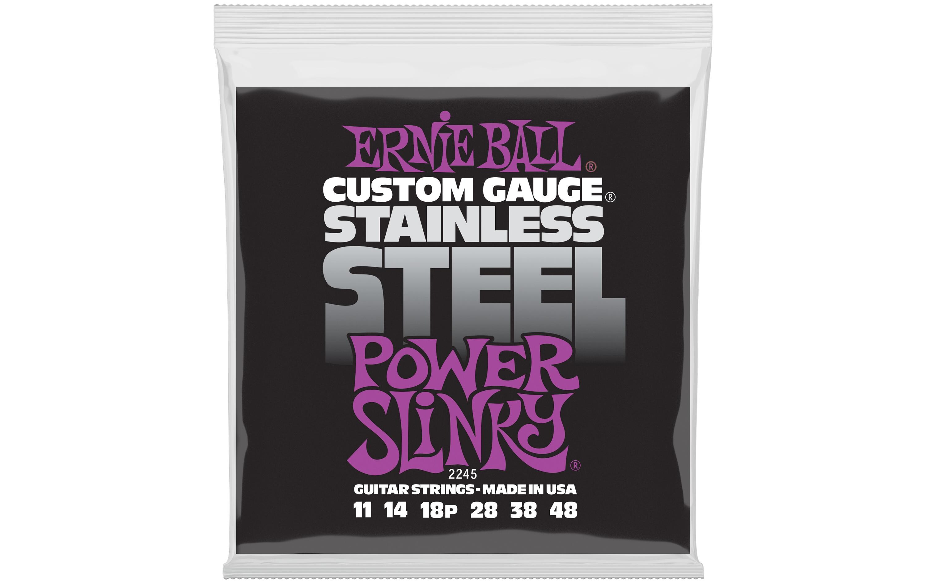 Gitarrensaiten 2245 Slinky Stainless Steel – Power 11-48Praktischer Saitensatz für Ihre E-Gitarre