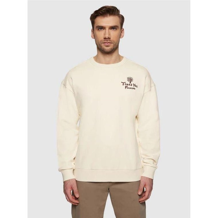 KnowledgeCotton Apparel Loose Fit Sweat Camp Print Egret