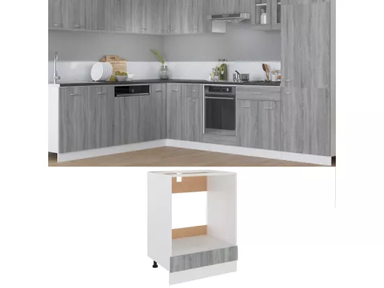 Armoire à four Sonoma gris 60x46x81,5 cm Bois d'ingénierie
