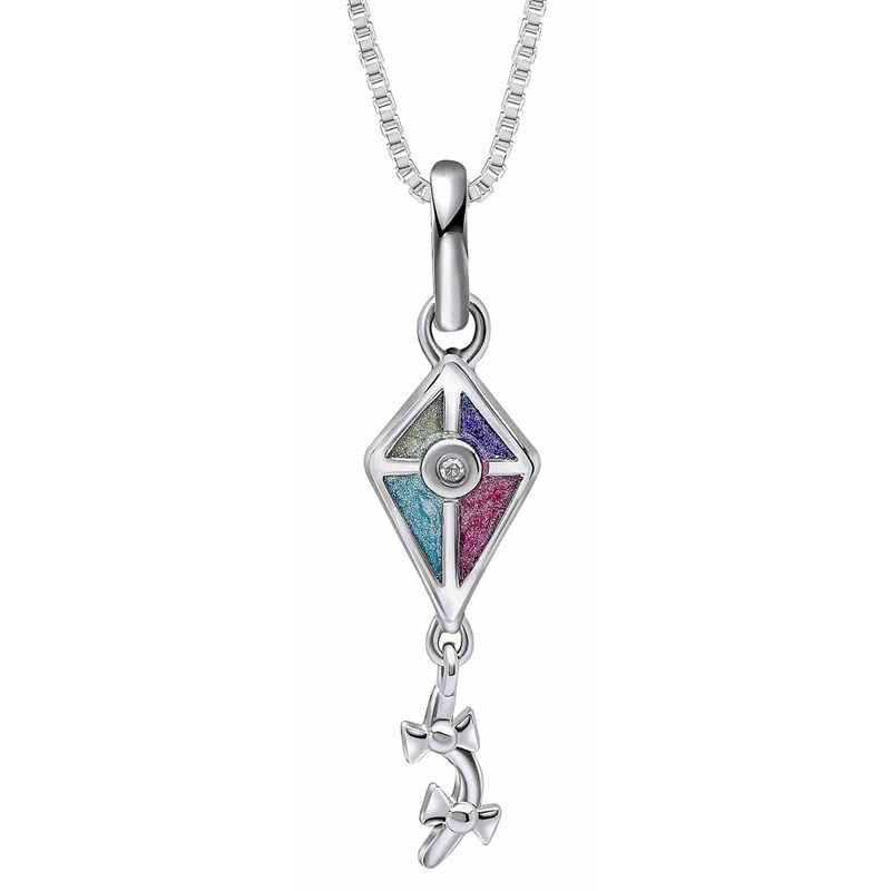 Collier cerf-volant diamant en argent 925