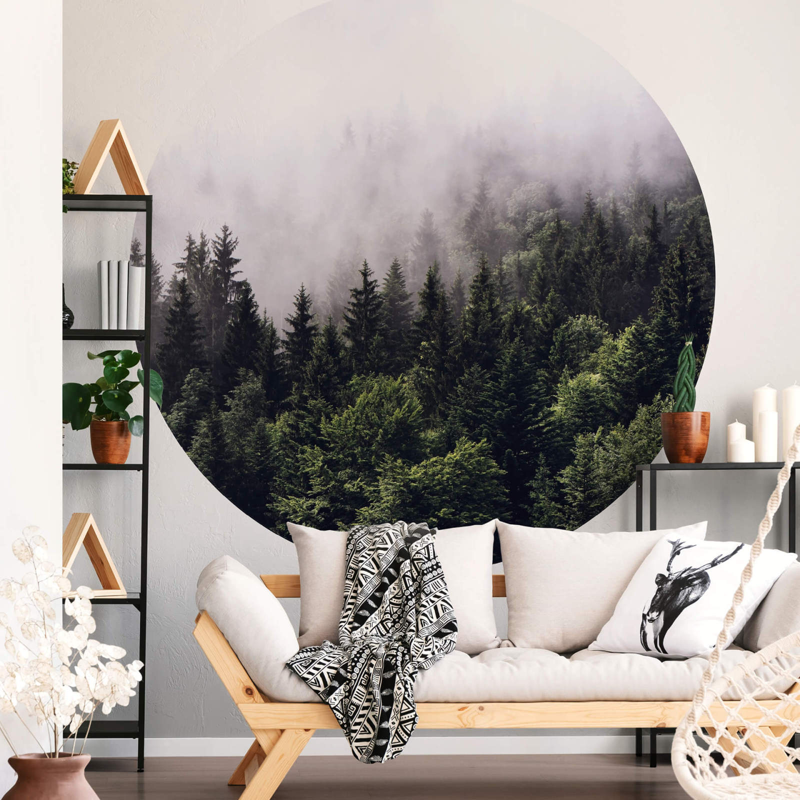 Fototapete DESIGNWALLS 2.0 - grün-weiß - Wald - 1,4 Meter