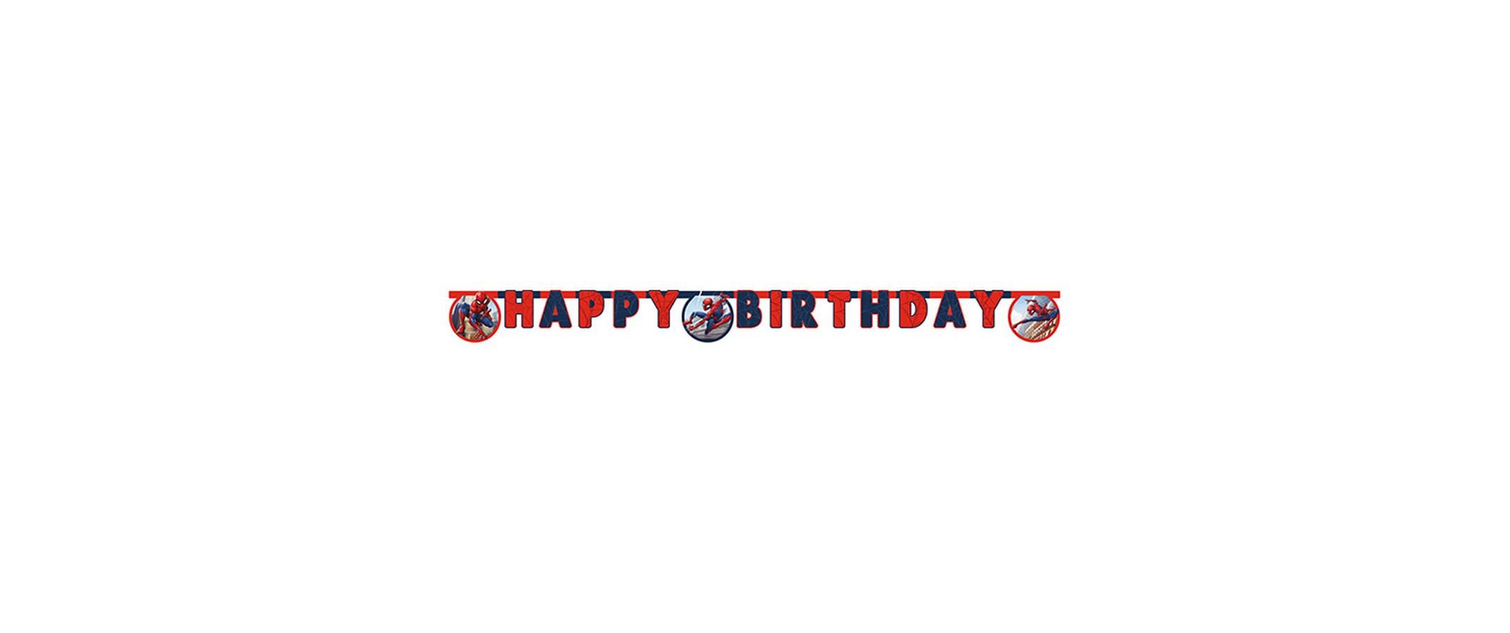Girlande Marvel Spiderman 2.3 m, Dunkelblau/DunkelrotKindergeburtstags Partykette