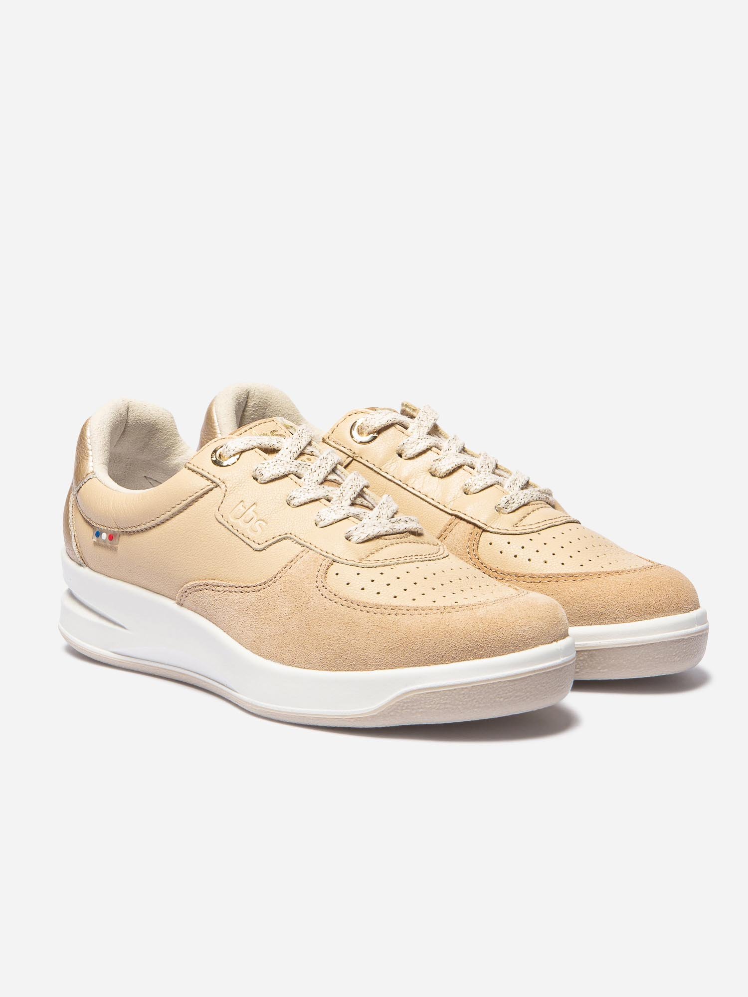 Baskets Femme Fabriquées en France Cuir Beige