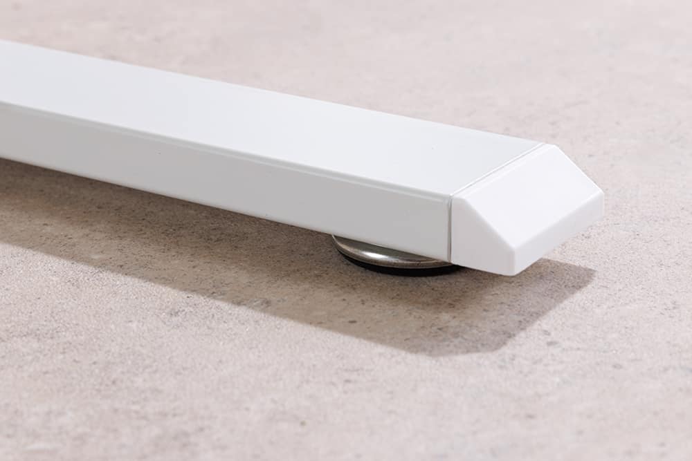 Höhenverstellbarer Schreibtisch WHITE DESK 140cm weiß Metallgestell Bürotisch